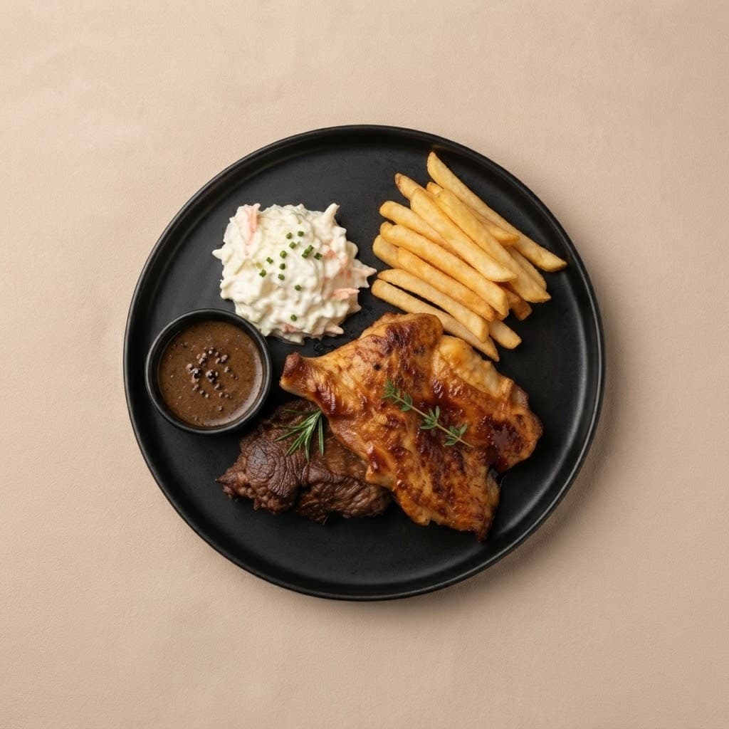 NZ Striploin Steak and Grilled Chicken served at The Roadside Eatery
