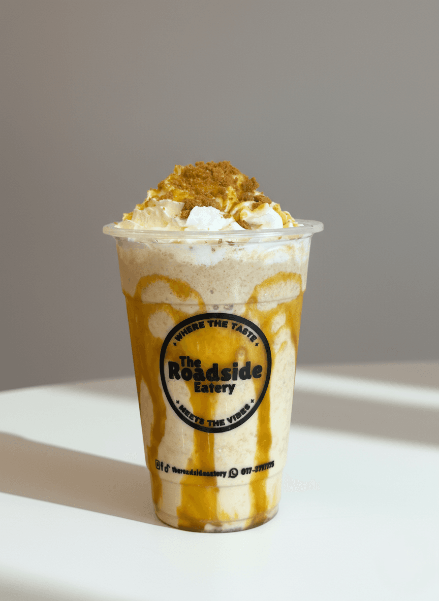 Biscoff Crunch Frappe served at The Roadside Eatery
