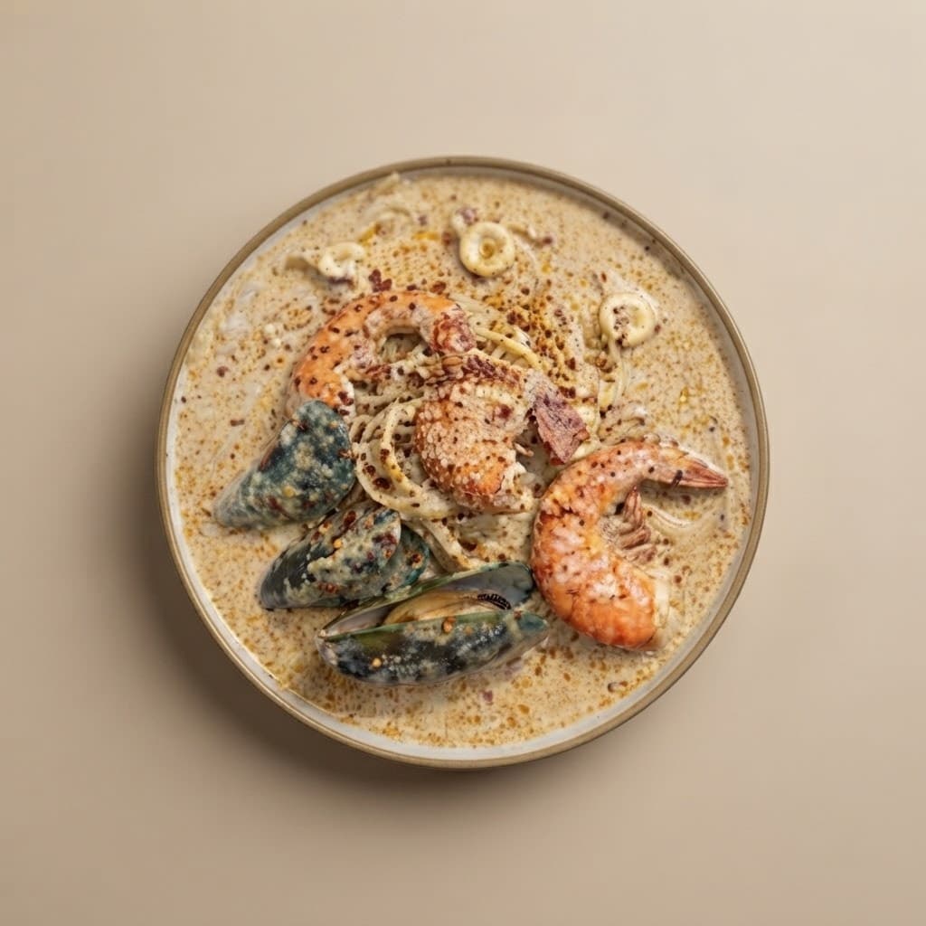 Creamy Tomyum Pasta with Seafood served at The Roadside Eatery