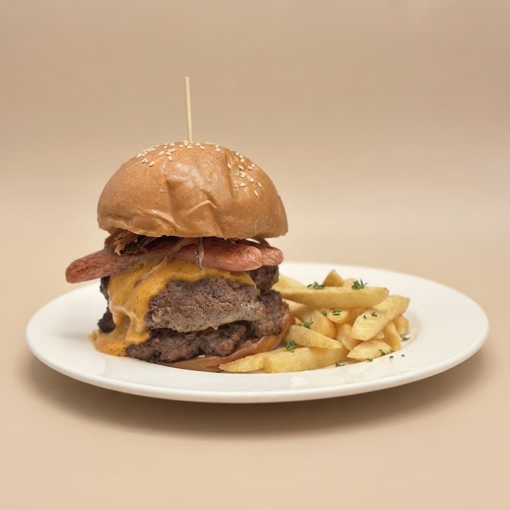 Double Smash Beef Burger served at The Roadside Eatery