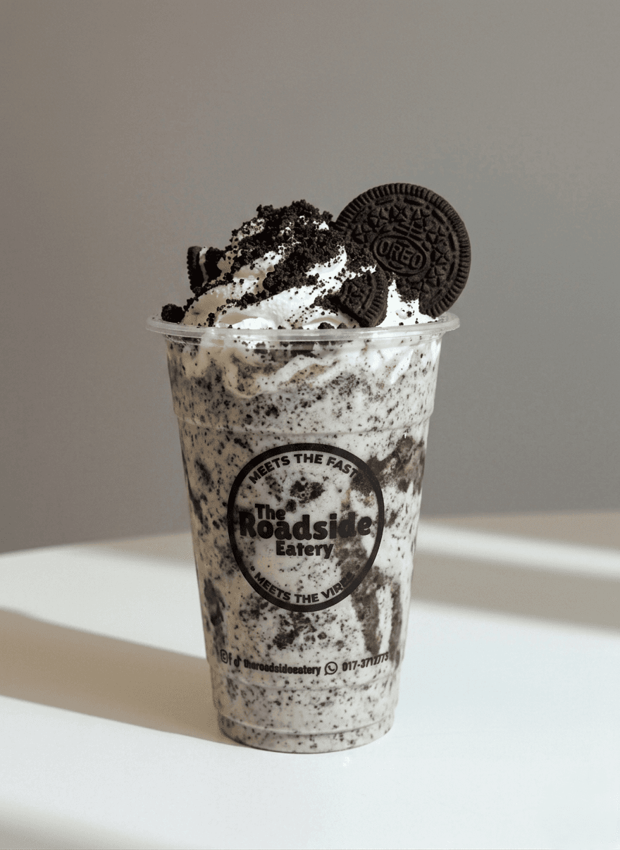 Oreo Crunch Frappe served at The Roadside Eatery