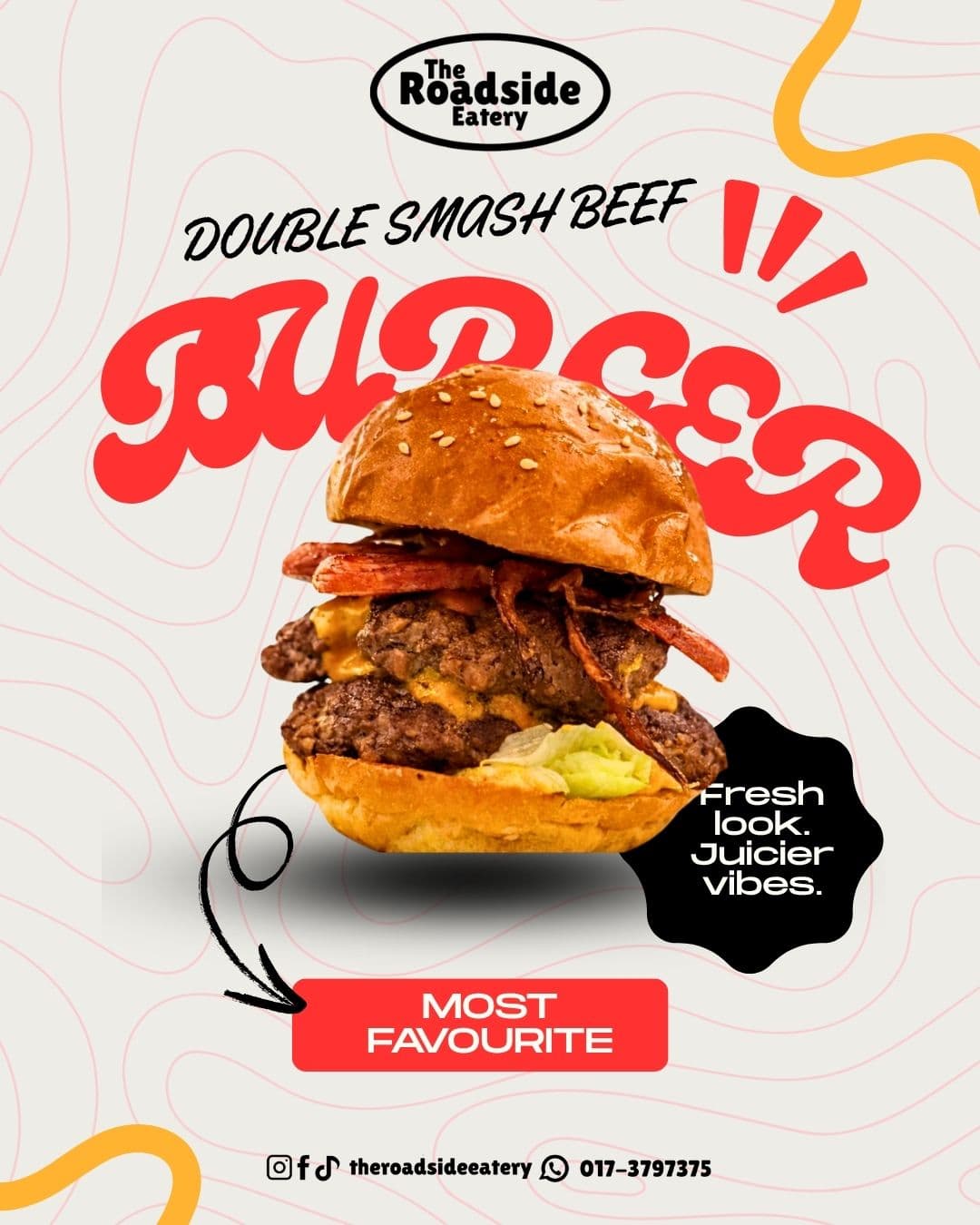 Double smash beef burger campaign poster