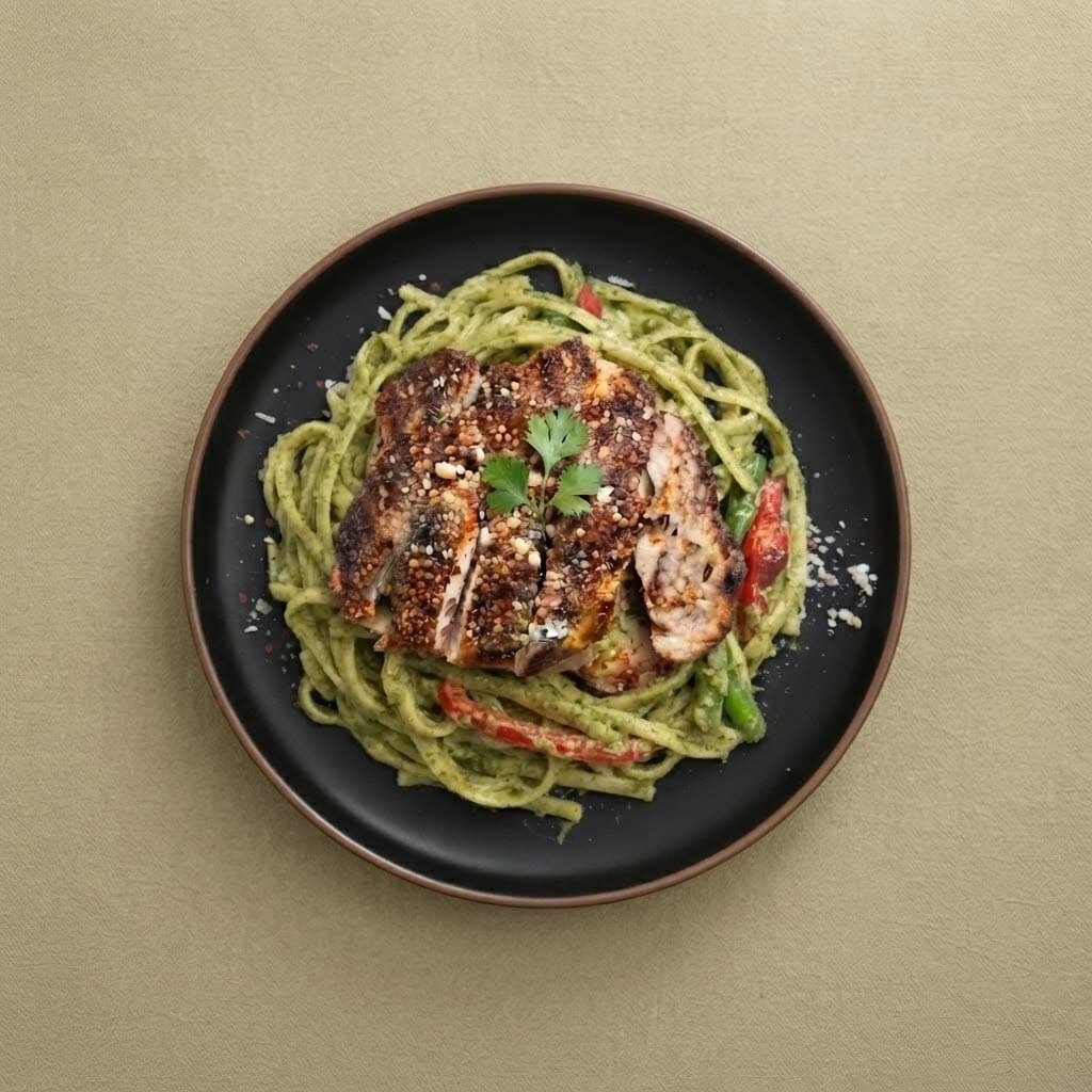 Creamy Pesto with Grilled Chicken served at The Roadside Eatery